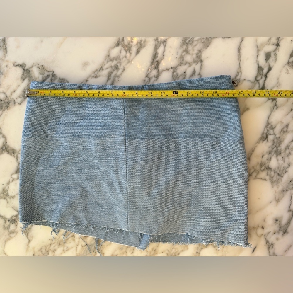 NWOT EB Denim Micro Skirt Asymmetrical Raw Hem Women's S no size tag - Picture 5 of 8